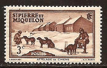 #ad St. Pierre amp; Miquelon #YT168 MNH 1938 Dog Sled 173 Mi171 SG176 $3.88