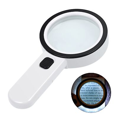 #ad Magnifying Glass with Light 30X Handheld Large Magnifying Glass 12 LED Lighted $13.87