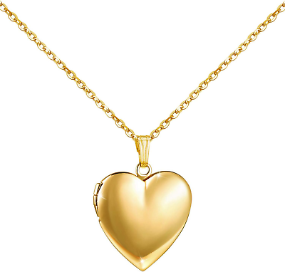 #ad Love Heart Locket Necklace That Holds Pictures Polished Lockets Necklaces Birthd $38.99