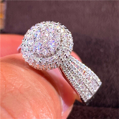 #ad Women Gorgeous Anniversary 925 Silver Rings Cubic Zircon Party Gift Ring Sz 6 10 C $3.46
