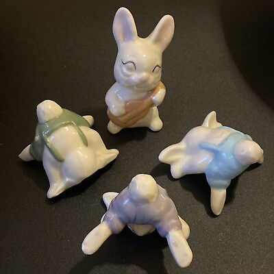 #ad 4 flipping porcelain bunnies See Photos For Flaws $25.00