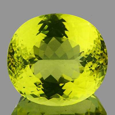 #ad Green Gold Lemon Quartz 61.07 carat Oval 25x23 mmFlawless VVS Clarity $99.99