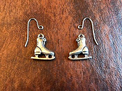 #ad SPORT JEWELRY 3 PAIRS ICE SKATE THREE DIMENSIONAL PEWTER EARRINGS All New. $1.99