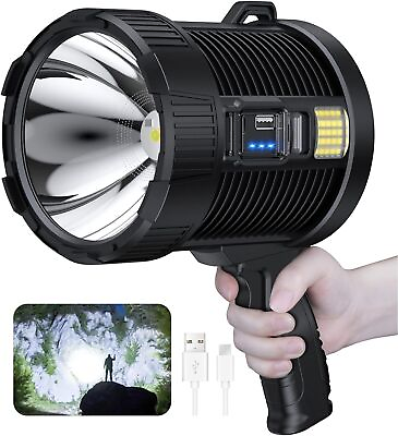 #ad 900000000LM Bright Solar USB Rechargeable LED Spotlight Flashlight Searchlight $20.49