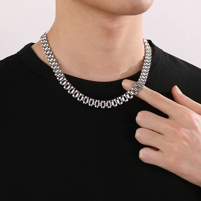#ad stainless steel mens necklace new $60.00