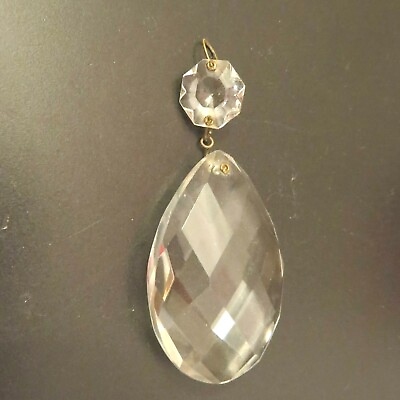 #ad Antique French Crystal Pendalogue Chandelier Prisms Pear 1.6x3.5quot; $5.06