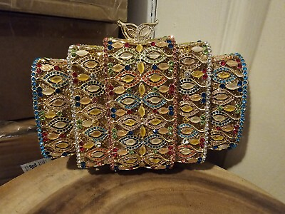 #ad Natasha Couture Crystal Color Clutch Purse New With Tags Rare Sold Out $250obo $250.00