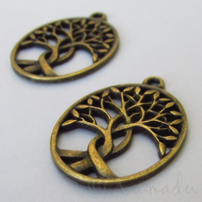 #ad Tree Of Life Charms 31mm Antiqued Bronze Tree Pendants C2601 2 5 Or 10PCs $8.50