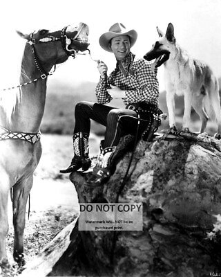 #ad ROY ROGERS w HIS HORSE quot;TRIGGERquot; amp; DOG quot;BULLETquot; 8X10 PUBLICITY PHOTO AZ322 $8.87
