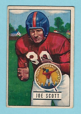 #ad 1951 Bowman #128 Joe Scott New York Giants VG F0162 $7.00