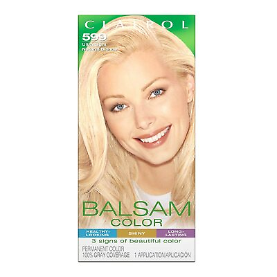 #ad New Clairol Balsam Permanent Hair Color 599 Ultra Light Natural Blonde $10.49