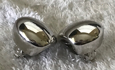 #ad St John Marie Gray Chunky Tapered Silver Tone Clip Earrings $58.70
