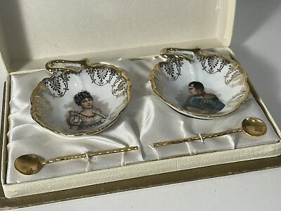 #ad 2 assiettes miniature avec cuillères Napoleon Marie Antoinette Limoges EUR 65.00
