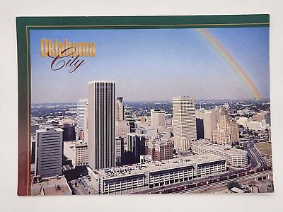 #ad Postcard Oklahoma City Oklahoma Downtown View w Rainbow Unposted $3.00