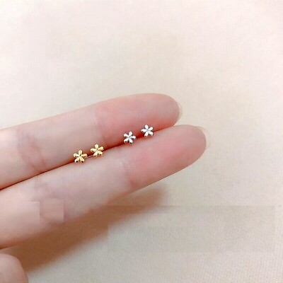 #ad Tiny Cute Flower Daisy Gold Silver Stud Earrings $8.99