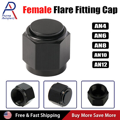 #ad #ad 4 6 8 10 12 AN Female Flare Fitting Cap Block Off Nut Aluminum For Fuel Systems $5.39
