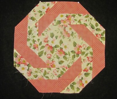 #ad 19.5quot; x 19.5quot; Floral Octagon Cushion Top Panel Flowers Handmade on Cotton Fabric $1.70