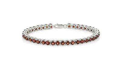#ad 17.04 Ct Garnet Sterling Silver Bracelet 925 Gemstone Jewelry Tennis Bracelet $119.95