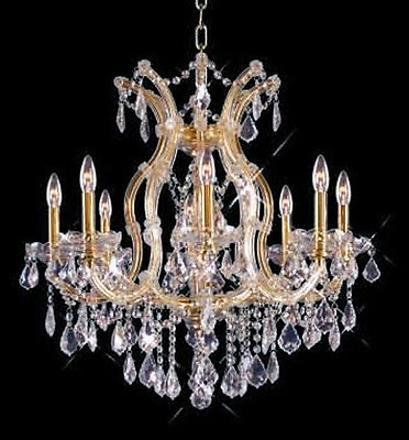 #ad Palace Maria Theresa 9 Light Crystal Chandelier Dining light Gold 26x26 $1043.00