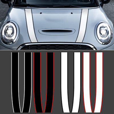 #ad Car Engine Hood Bonnet Decor Sticker Stripes Decal For Mini Cooper S JCW R55 R56 $14.39