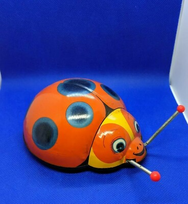 #ad Radar Bug Tin Litho LadyBug Key Wound Wind Up Motor Toy By T.N. of Japan Works $29.95