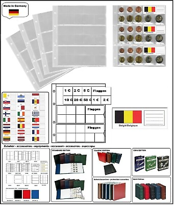#ad 5 Look 338425 coin sheets Numoh EURO NH24 currency coin sets Flags Belgium $7.17
