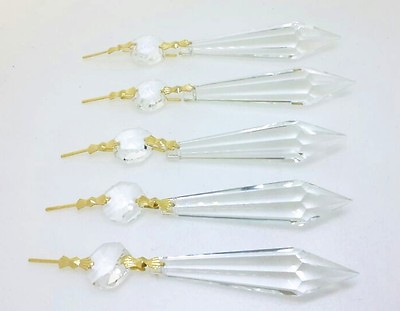 #ad 10PCS LARGE CLEAR CHANDELIER GLASS CRYSTALS LAMP PRISMS PARTS HANGING DROPS 63MM $18.04