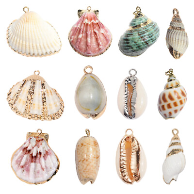 #ad 12 Pcs Pendant Parts DIY Necklace Jewelry Accessories Shell $12.86