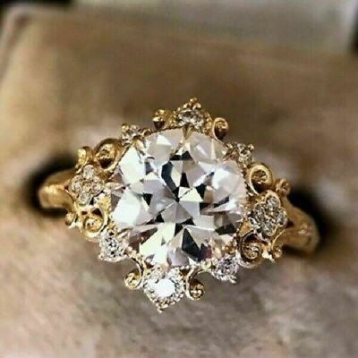 #ad 3CT Lab Created Round Diamond Engagement Ring In 14K Yellow Gold Fn $52.00