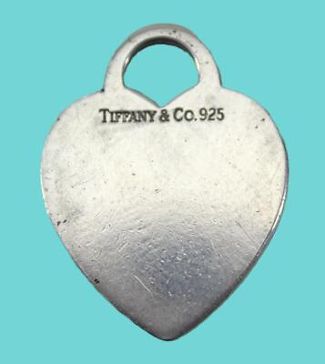 #ad Vintage Tiffany amp; Co Sterling Silver Engravable Blank Heart Tag Charm or Pendant $55.00