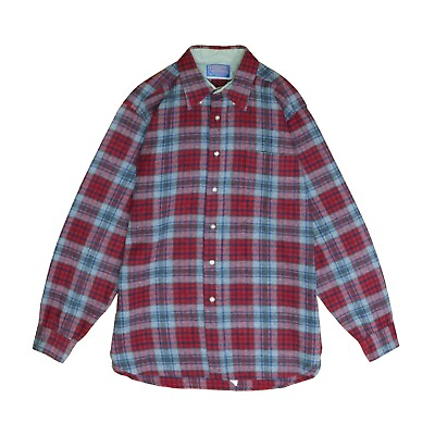 #ad Vintage Pendleton Wool Button Up Lodge Shirt Size Medium Red Plaid $42.50