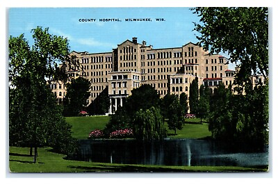 #ad Postcard County Hospital Milwaukee WI E5 $1.99
