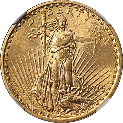 #ad 1915 P Saint Gaudens Gold $20 NGC AU58 Great Eye Appeal Nice Strike $2746.00