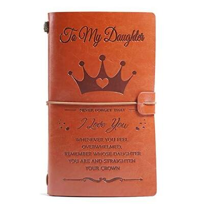 #ad To My daughter Leather Journal refillable small notebooks Handmade bound $16.39