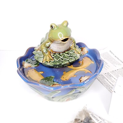 #ad Natures Garden 8quot; Water Fountain Coynes amp; Co Ceramic Frog In Koi Fish Pond $64.97