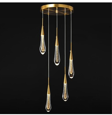 #ad LMQNINE Kitchen Light Fixtures Ceiling Dimmable LED Modern Gold Pendant Light $121.50