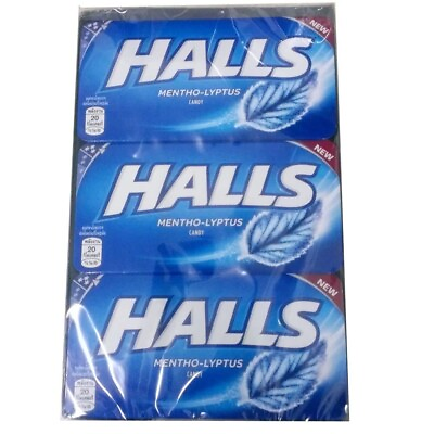 #ad HALLS Mentho Lyptus Cool Filled Candy 18 Pack Refreshing Thai Lozenges $52.49