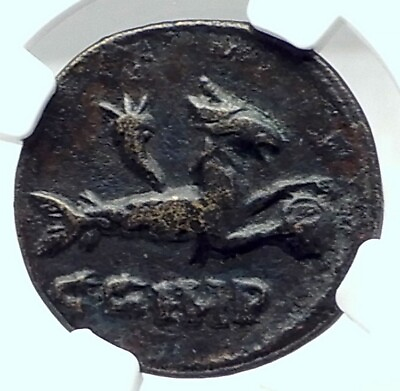 #ad CARACALLA Genuine Parion Parium Mysia Ancient Roman Coin CAPRICORN NGC i79220 $448.65