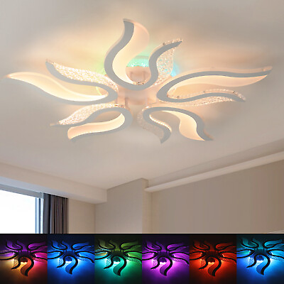 #ad #ad Modern RGB LED Ceiling Light Flush Mount Fixture Lamp Chandelier Living Room d $45.85