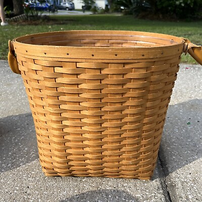 #ad Rare Large Longaberger Oval Waste Basket w Protective Liner. $100.00