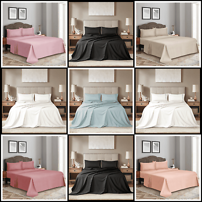 #ad Luxury Cotton Sateen Bed Sheets 4 Piece Queen Size ultra Soft Sheet Set Bedding $33.99