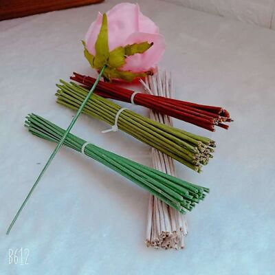 #ad 20Pcs Artificial Stems Silk Flower Stem Plastic Metal Branch Wedding Decoration $8.35
