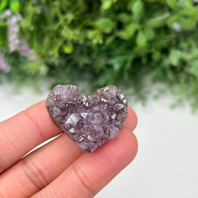 #ad Amethyst Heart Crystal Carving Unpolished Purple Cabochon Jewellery 18g 3.1cm GBP 6.00
