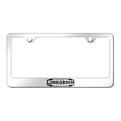 #ad Chrome Laser Etched Wide Bottom License Plate Frame for RAM Laramie Longhorn $61.95
