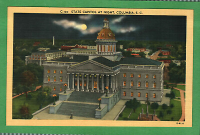 #ad Postcard State Capitol At Night Columbia South Carolina SC $6.00