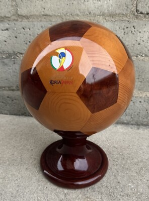 #ad 2002 FIFA World Cup Korea Japan Wooden Soccer Ball 1999 Statue Collectible $112.00