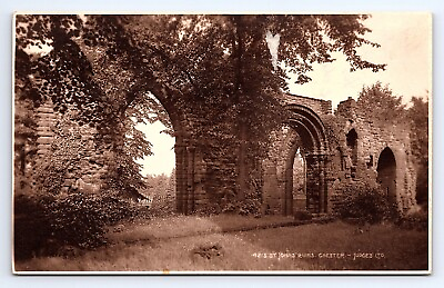 #ad Postcard RPPC St. Johns Ruins Chester England $4.75