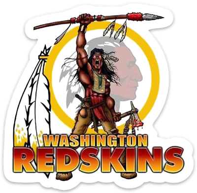 #ad Washington Redskins w Indian Chief Warrior NFL Mascot Die Cut STICKER $5.49