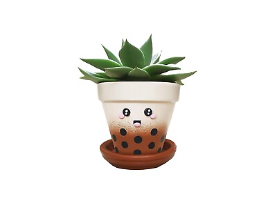 #ad 4 In Indoor Outdoor Cute Plant Pot with Drainage amp; Saucer $12.99