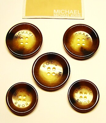 #ad MICHAEL KORS Replacement Buttons 5 extra large horn effect buttons Good Cond. $26.95